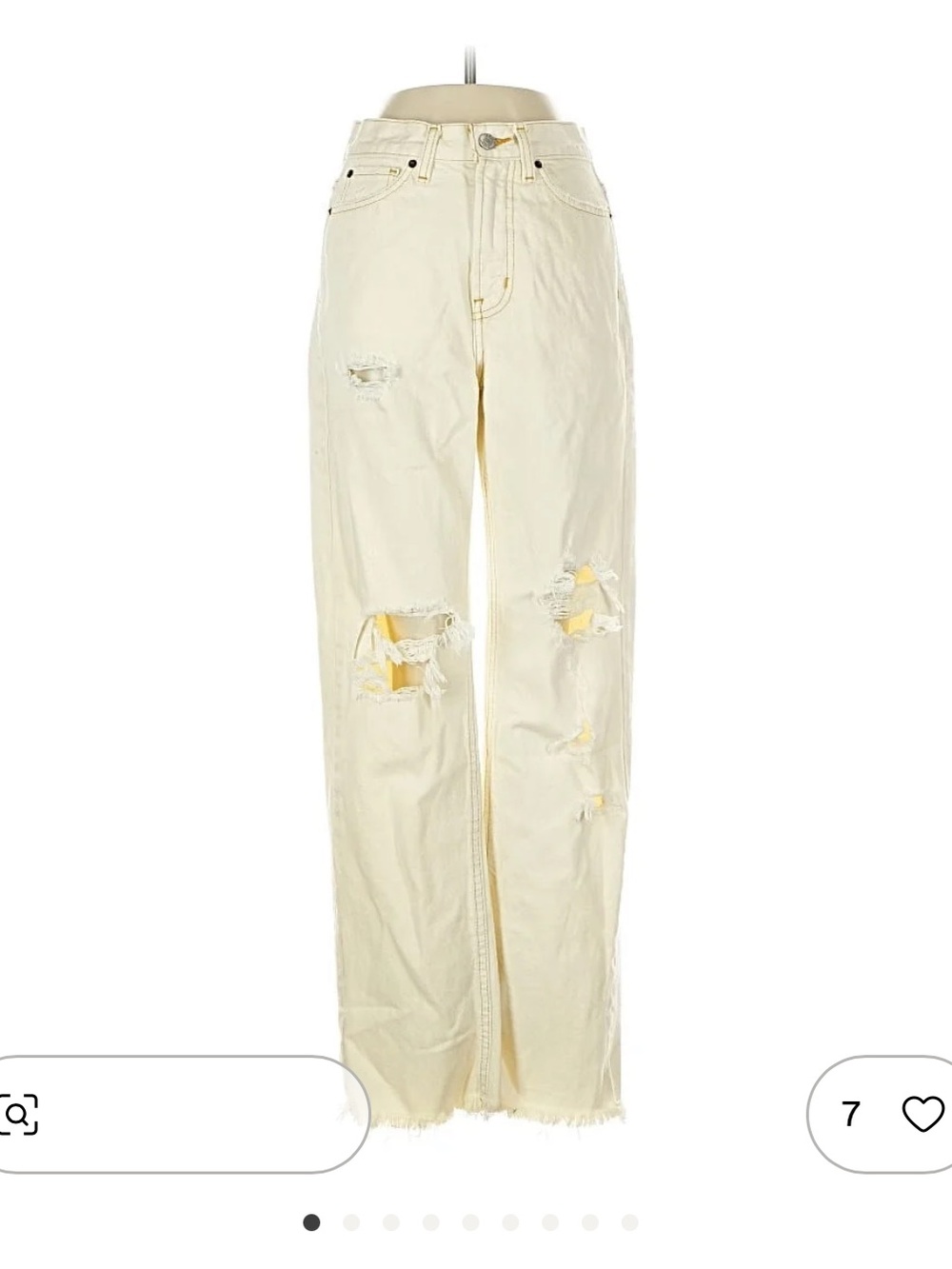 BDG butter yellow Distressed Boyfriend Jeans
